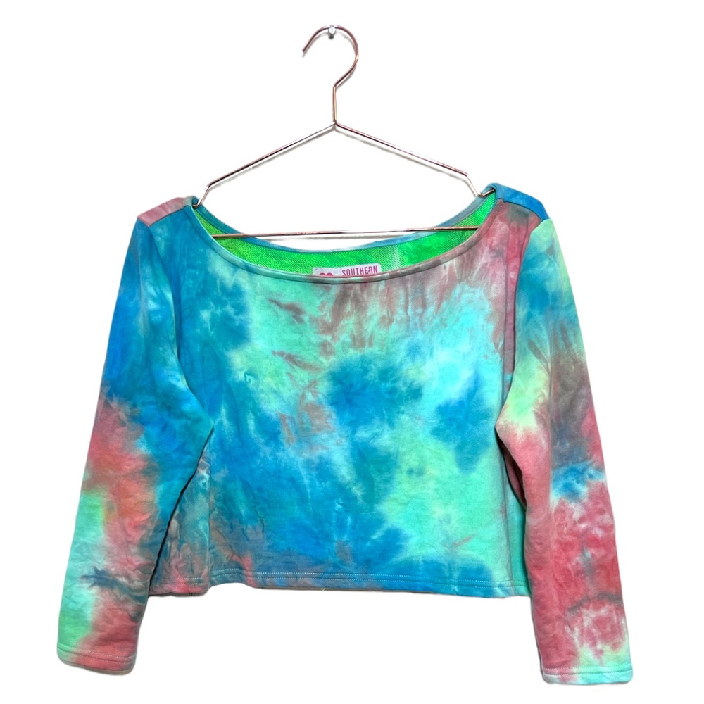 Southern Fried Chics Tie Dye Cropped Sweatshirt